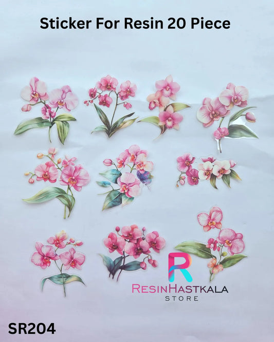 Flower Design Stickers for Resin – 20 Piece Set (SR204)