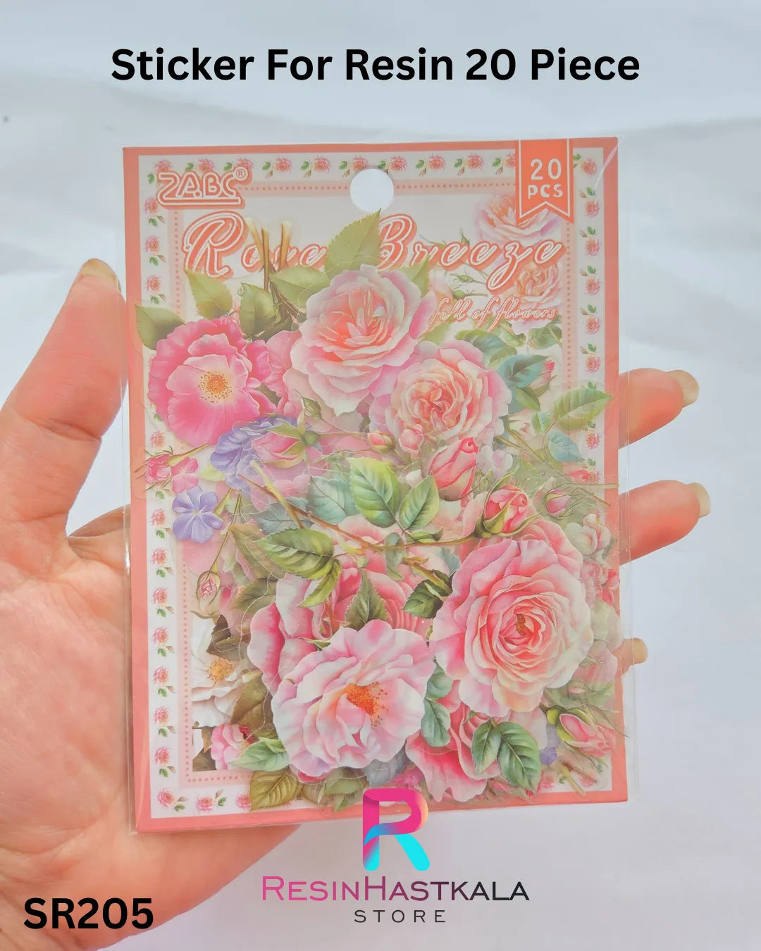 Flower Design Stickers for Resin – 20 Piece Set (SR205)