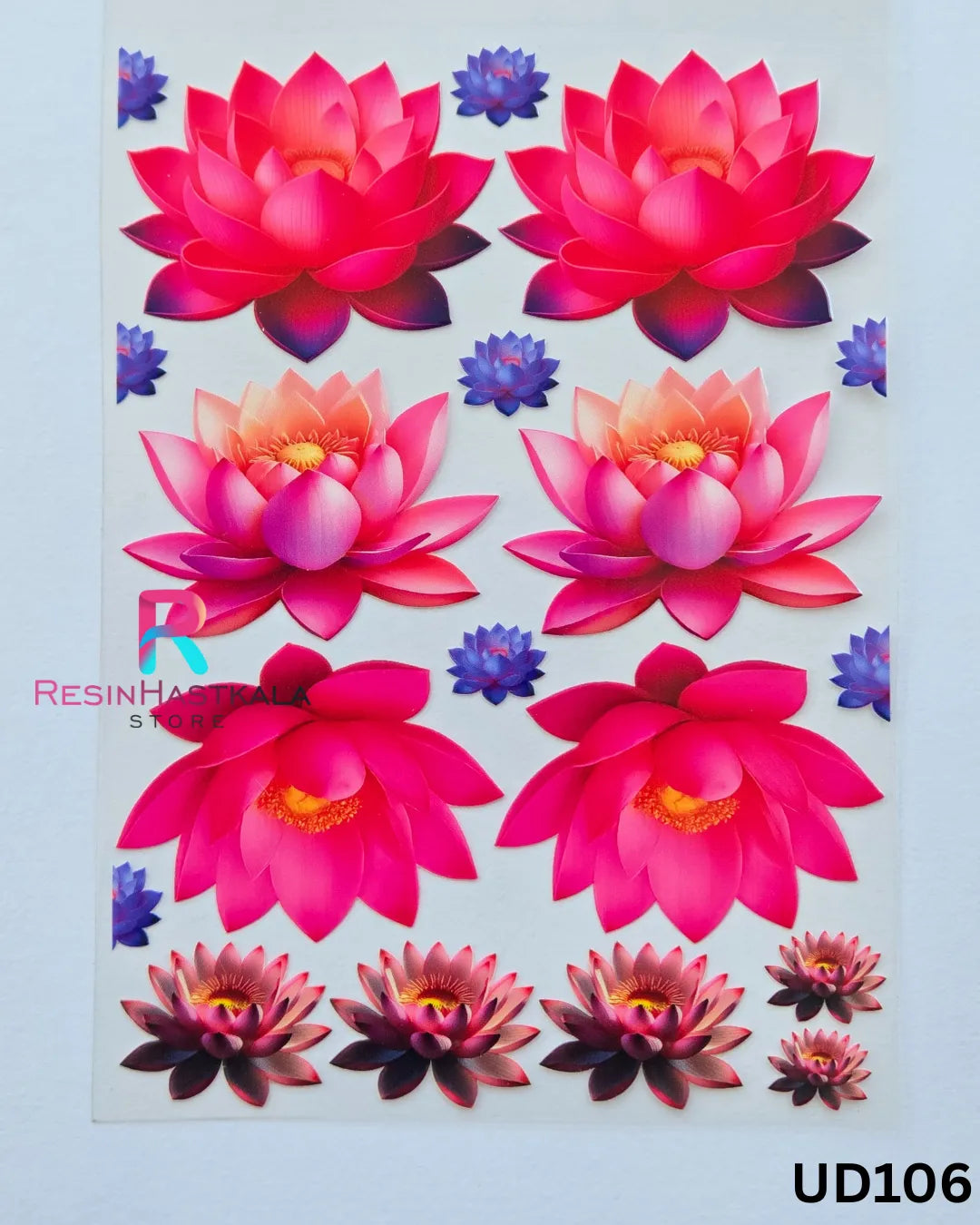 Flower UV DTF Sticker for Resin Art – A6 Size (UD106)