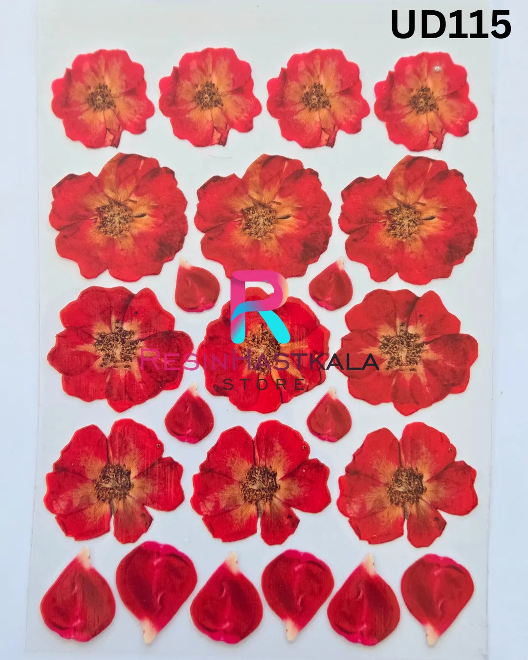 Flower UV DTF Sticker for Resin Art – A6 Size (UD115)