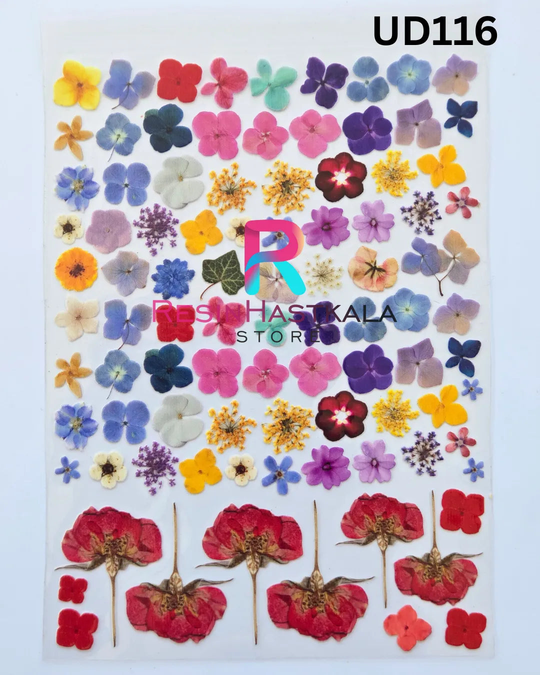 Flower UV DTF Sticker for Resin Art – A6 Size (UD116)