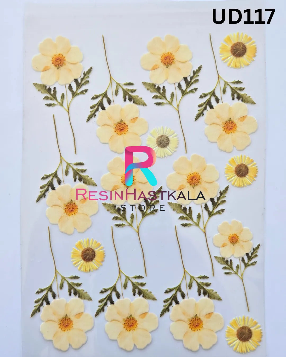 Flower UV DTF Sticker for Resin Art – A6 Size (UD117)