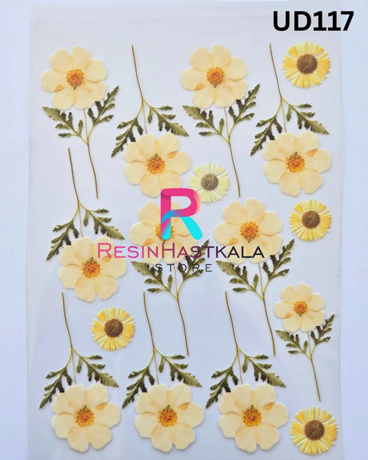 Flower UV DTF Sticker for Resin Art – A6 Size (UD117)