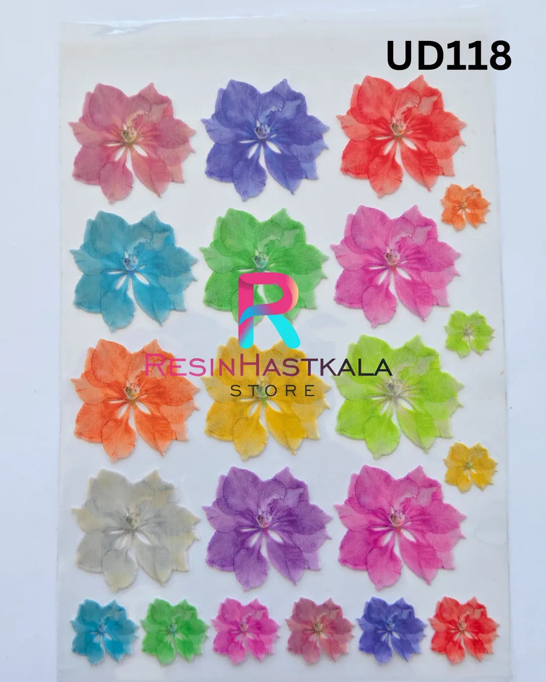 Flower UV DTF Sticker for Resin Art – A6 Size (UD118)