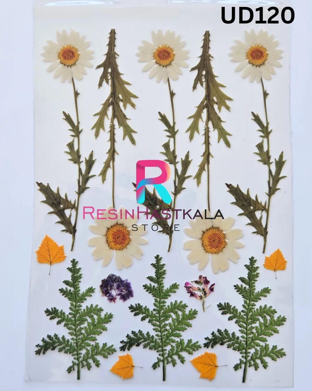 Flower UV DTF Sticker for Resin Art – A6 Size (UD120)