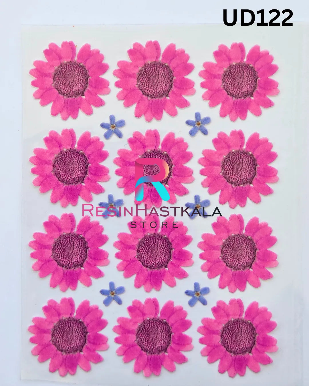 Flower UV DTF Sticker for Resin Art – A6 Size (UD122)