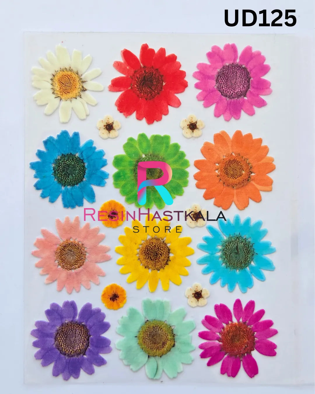Flower UV DTF Sticker for Resin Art – A6 Size (UD125)
