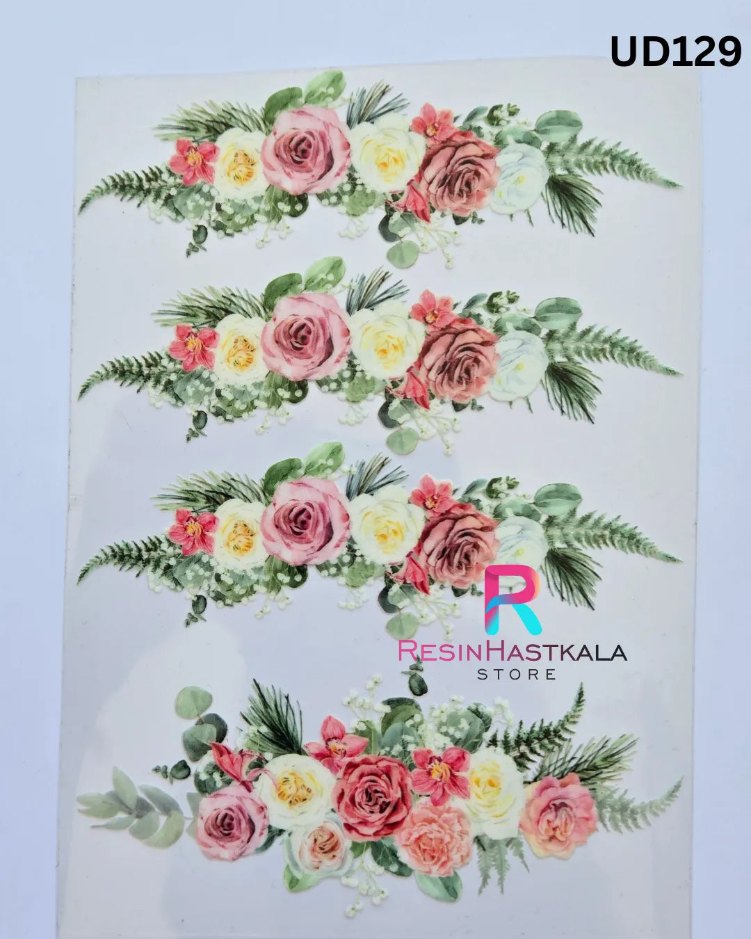 Flower UV DTF Sticker for Resin Art – A6 Size (UD129)