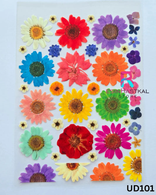 Flower UV DTF Sticker for Resin Art – A6 Size (UD101)