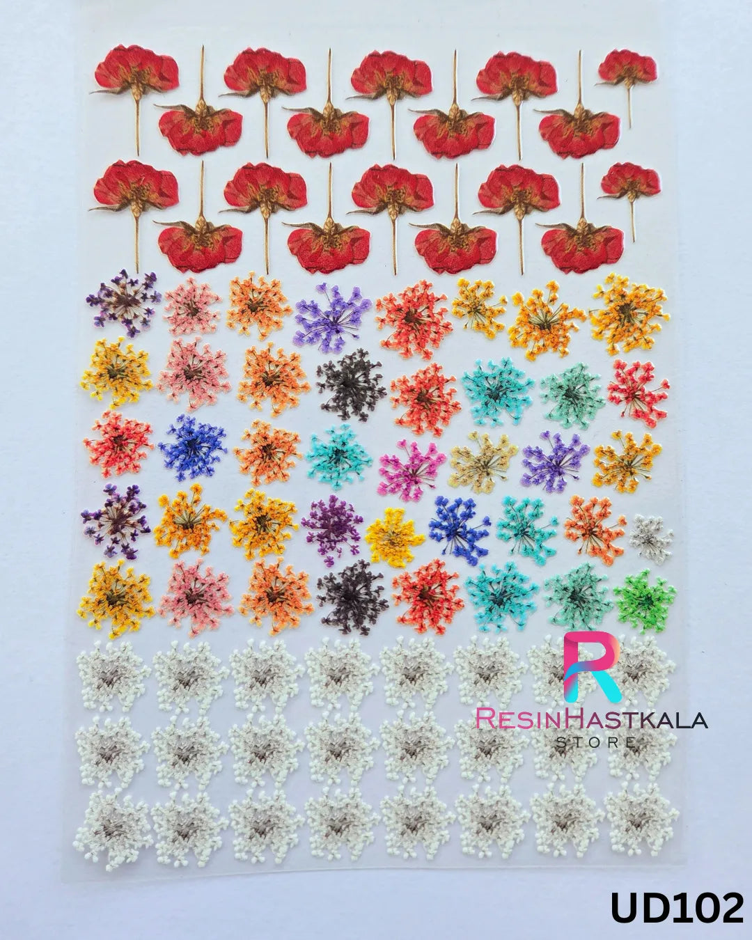 Flower UV DTF Sticker for Resin Art – A6 Size (UD102)