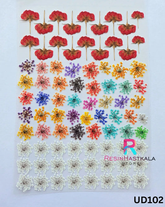Flower UV DTF Sticker for Resin Art – A6 Size (UD102)