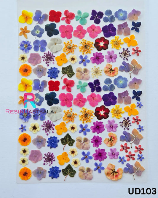Flower UV DTF Sticker for Resin Art – A6 Size (UD103)
