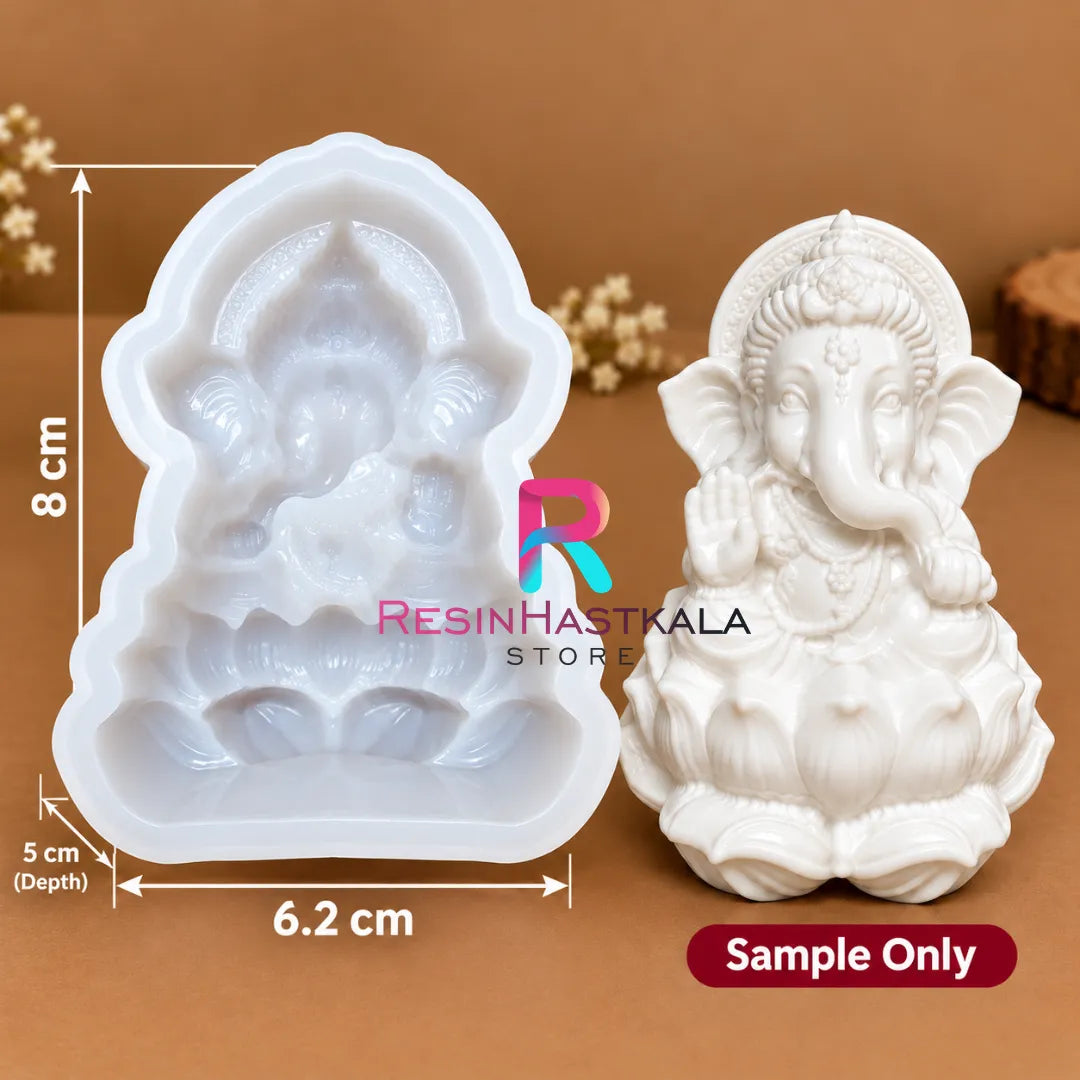 Ganesha Idol Mould 8 × 6.2 cm | 5 cm Depth for Resin & Concrete Art