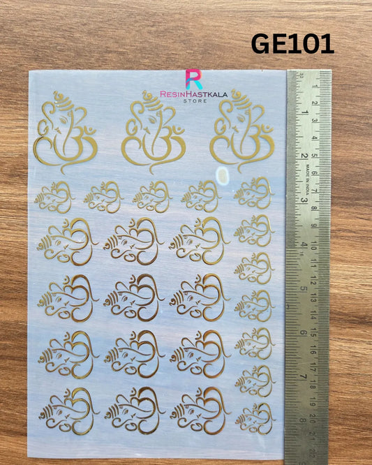 Ganeshji Golden Embossed Insert Sheet – A5 Size (GE101)