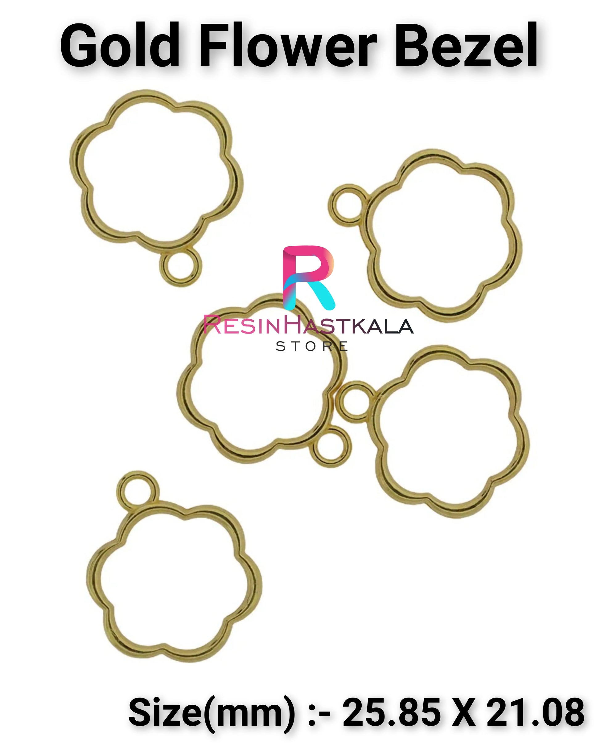 Gold Flower Bezel (5 Piece) – Resinhastkala Store
