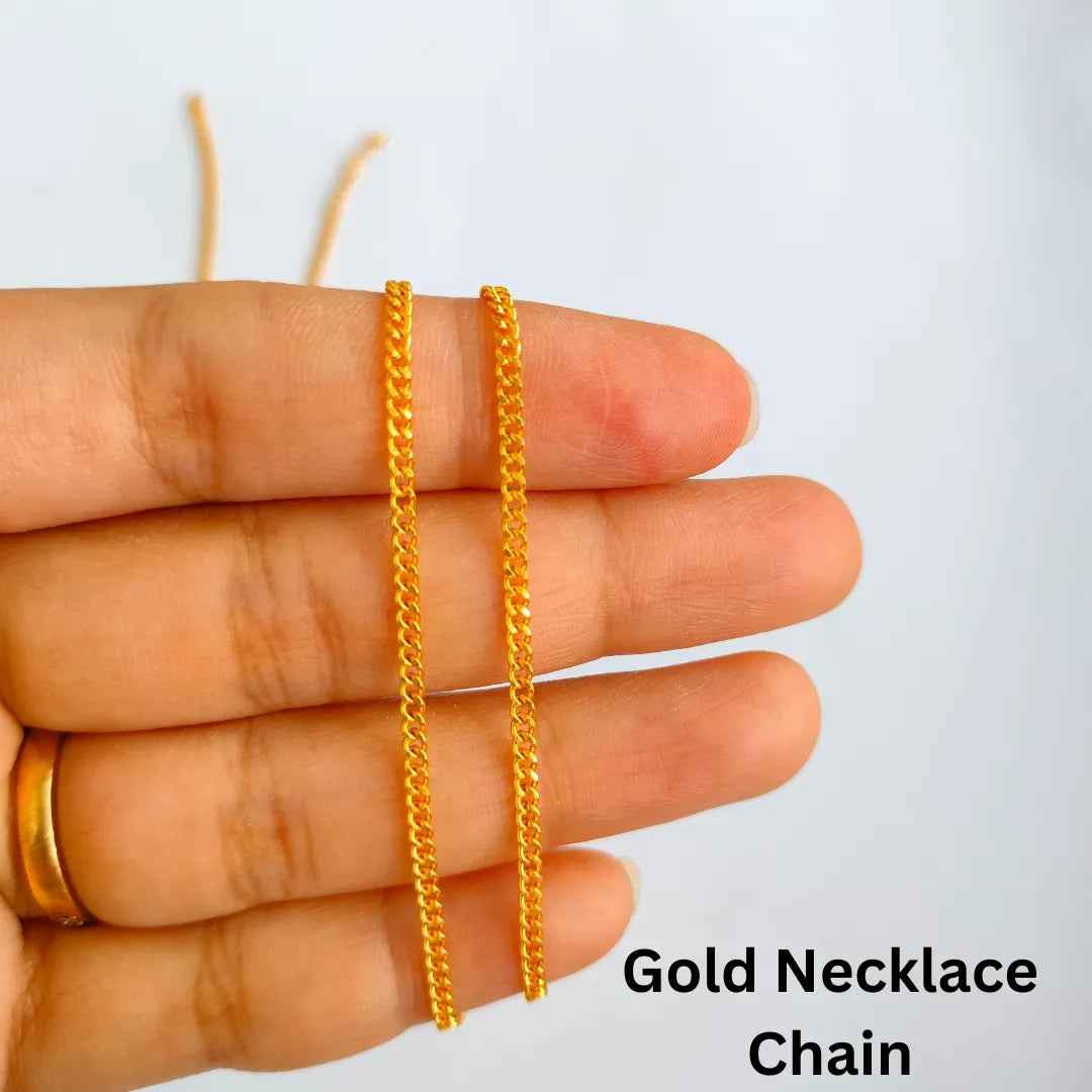 Golden Chain For Necklace Without Hook