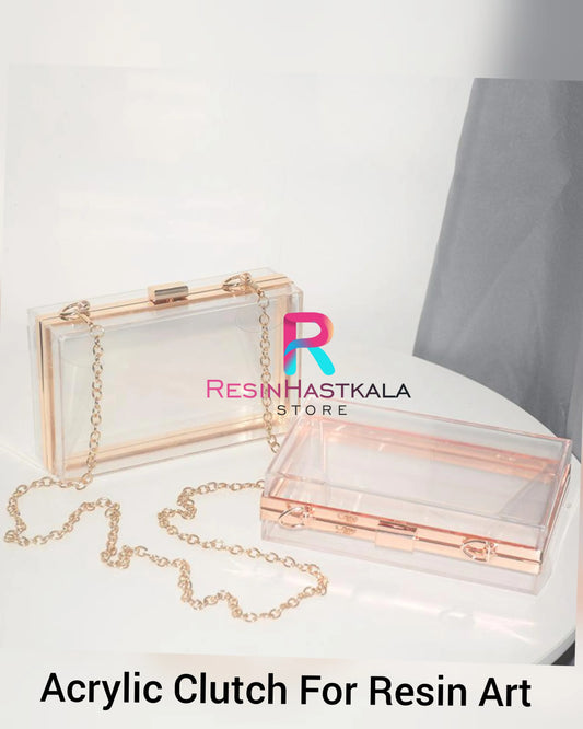 Golden Acrylic Clutch Bag For Resin (Imported Quality)