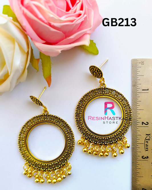Golden Designer Earring Bezel / Jumkha (GB213)