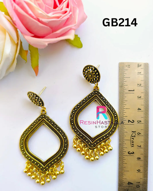 Golden Designer Earring Bezel / Jumkha (GB214)