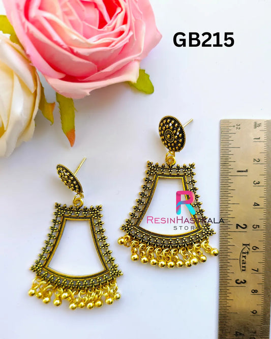 Golden Designer Earring Bezel / Jumkha (GB215)