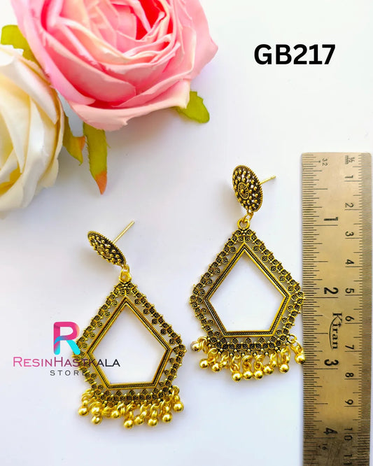 Golden Designer Earring Bezel / Jumkha (GB217)