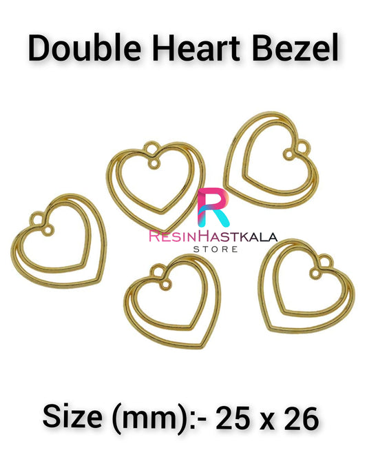 Golden Double Heart Bezel (5 Piece)