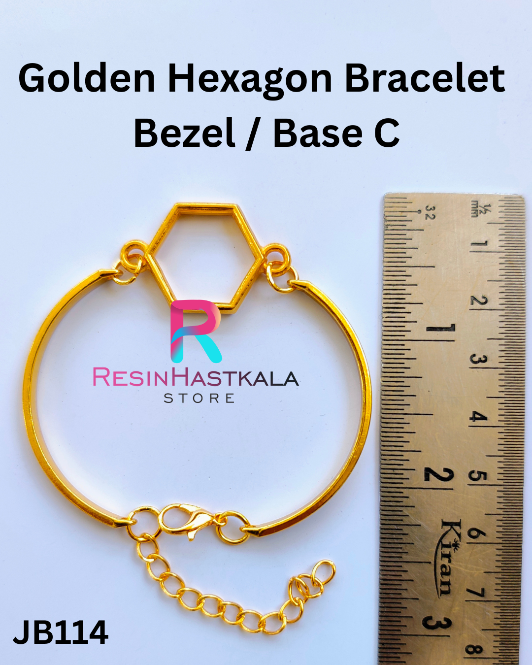 Golden Hexagon Bracelet  Bezel / Base C (JB114)