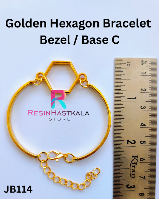 Golden Hexagon Bracelet  Bezel / Base C (JB114)