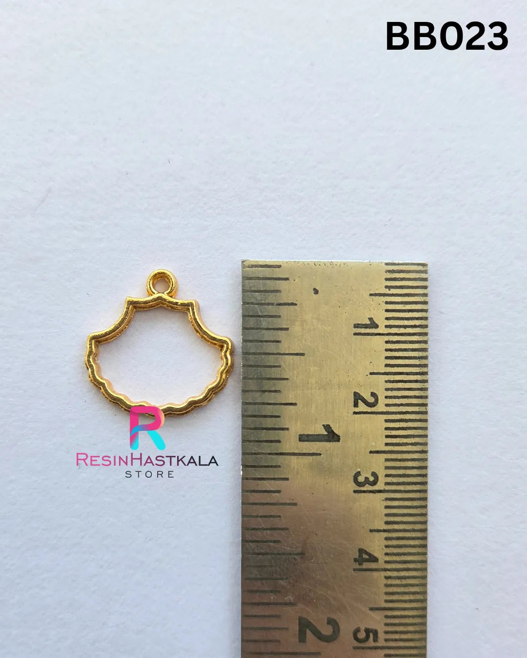 Golden Pendant Bezel (BB023) – 5 Pieces