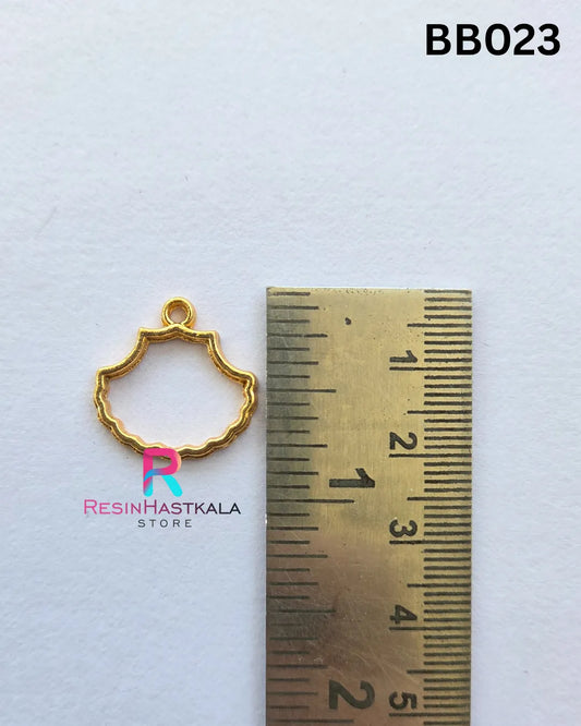 Golden Pendant Bezel (BB023) – 5 Pieces