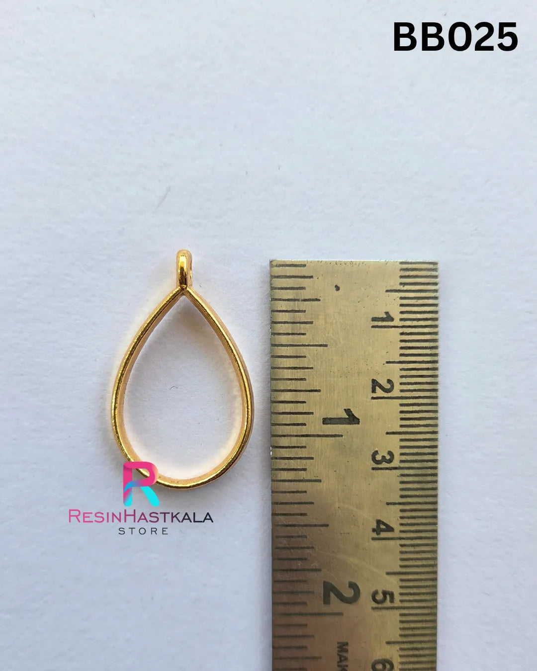 Golden Pendant Bezel (BB025) – 5 Pieces