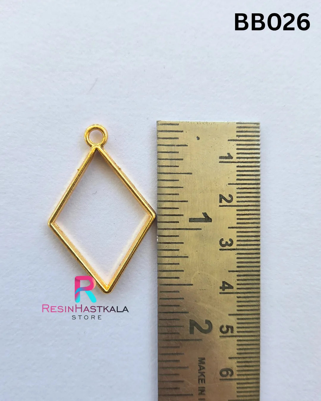 Golden Pendant Bezel (BB026) – 5 Pieces