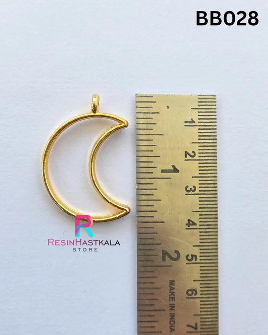 Golden Pendant Bezel (BB028) – 5 Pieces