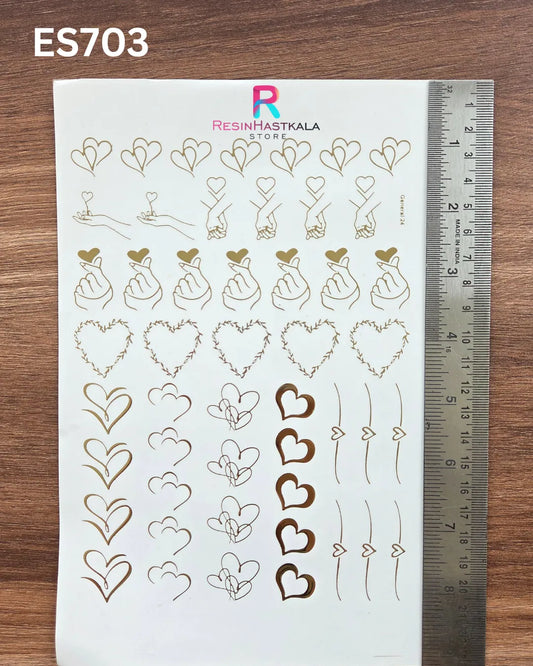 Golden Quotes & Mix Design Embossed Sticker - A5 SIZE (ES703)
