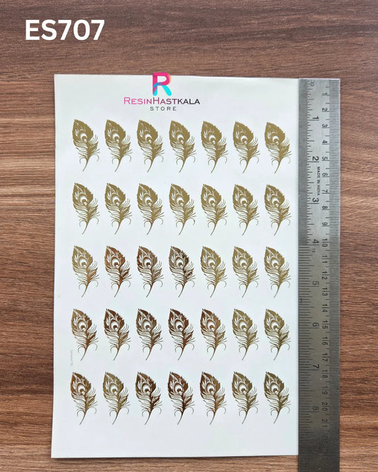 Golden Quotes & Mix Design Embossed Sticker - A5 SIZE (ES707)