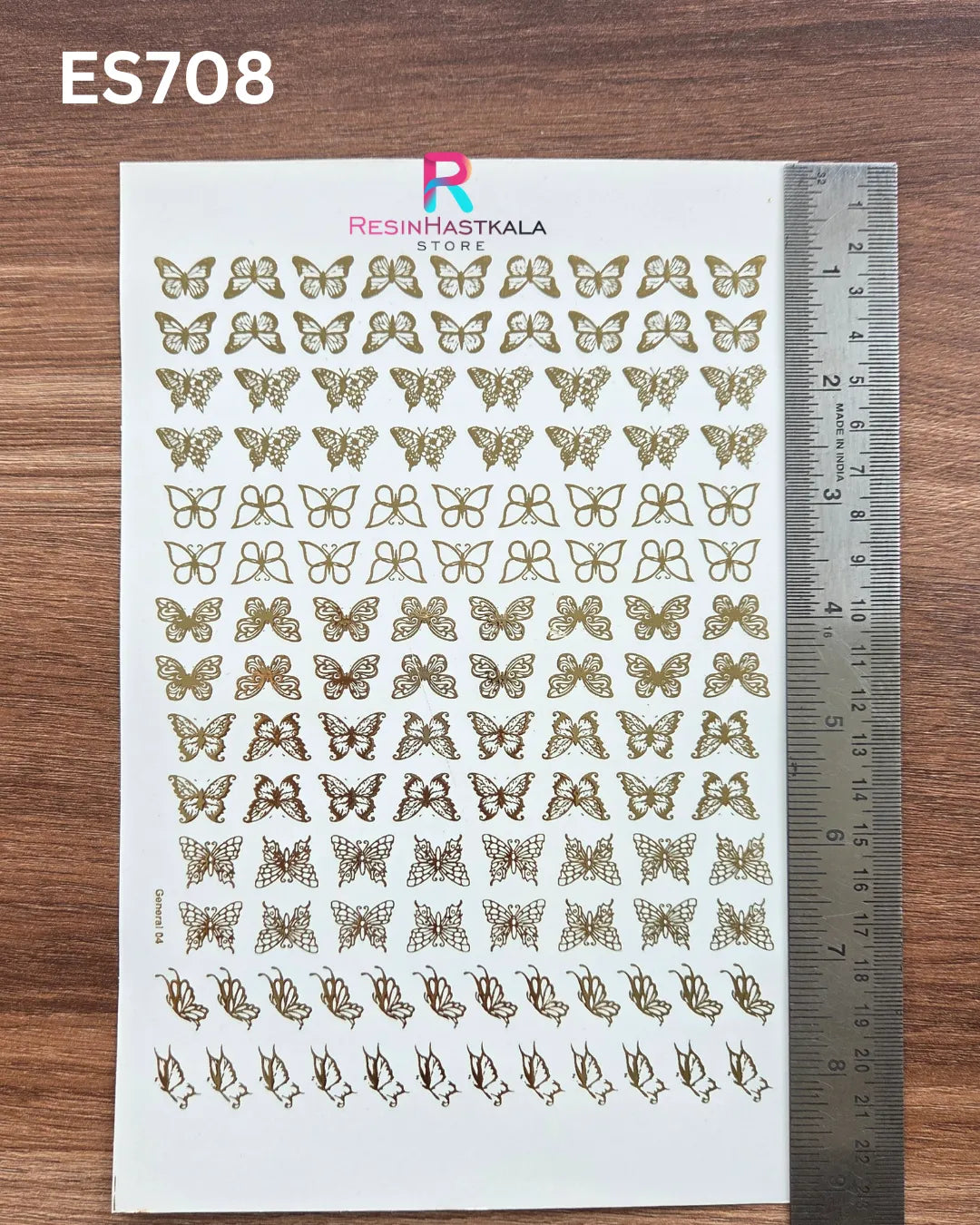 Golden Quotes & Mix Design Embossed Sticker - A5 SIZE (ES708)