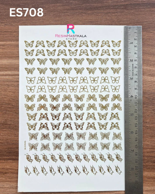 Golden Quotes & Mix Design Embossed Sticker - A5 SIZE (ES708)