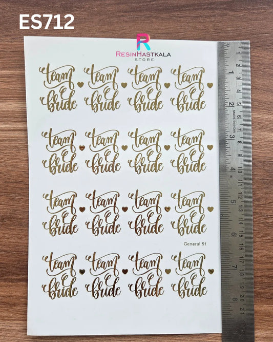 Golden Quotes & Mix Design Embossed Sticker - A5 SIZE (ES712)