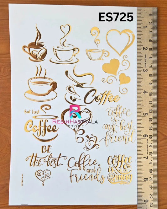 Golden Quotes & Mix Design Embossed Sticker - A5 SIZE (ES725)
