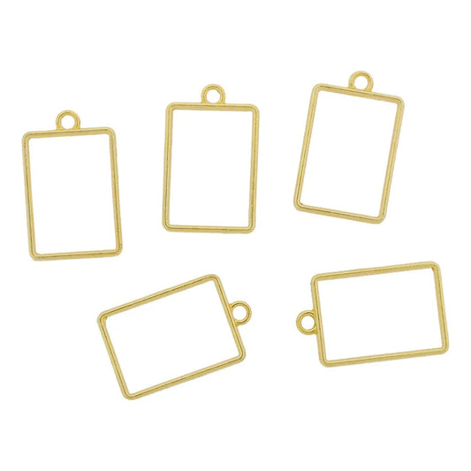 Golden Rectangle Pendant Bezel (5 Pieces) (BZ195) – 33 × 21 mm
