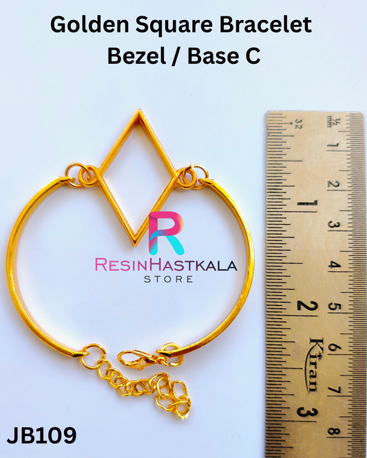 Golden Square Bracelet  Bezel / Base C (imported quality)