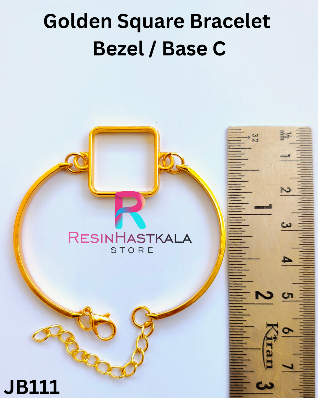 Golden Square Bracelet  Bezel / Base C (imported quality)