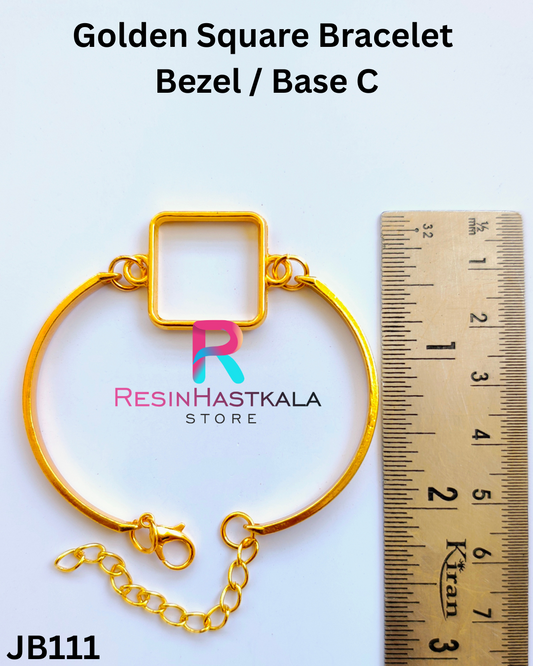 Golden Square Bracelet  Bezel / Base C (imported quality)