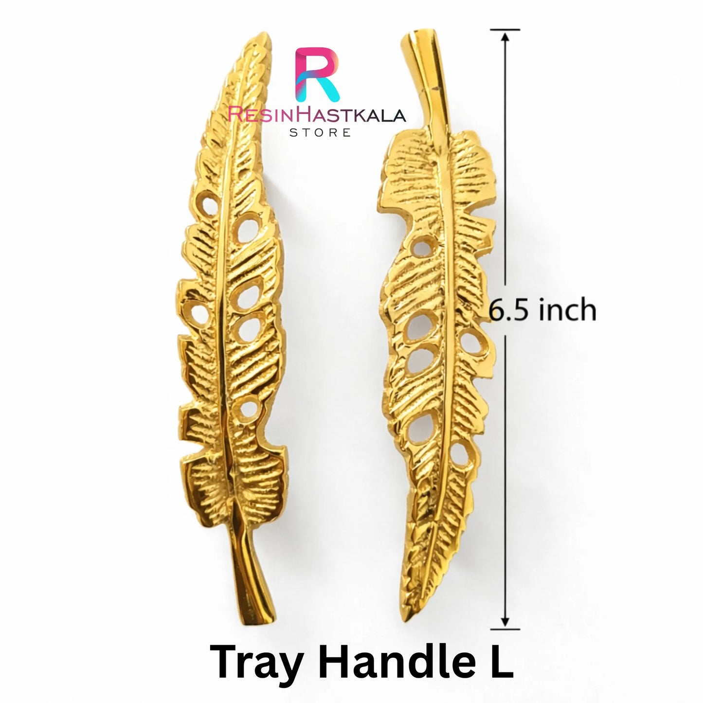 Golden Metal Tray Handle L