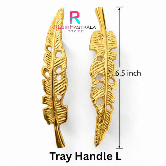 Golden Metal Tray Handle L