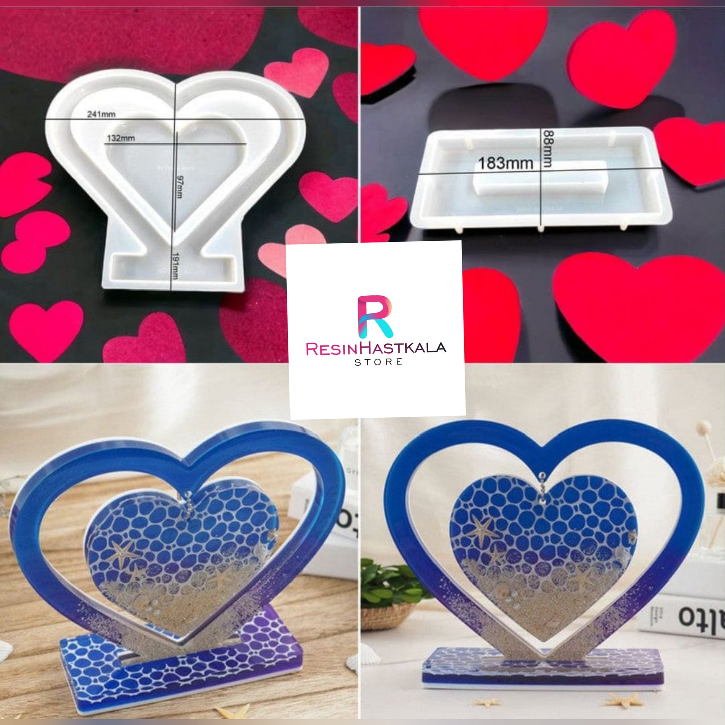Hanging Heart Photo Frame With Stand Mould A