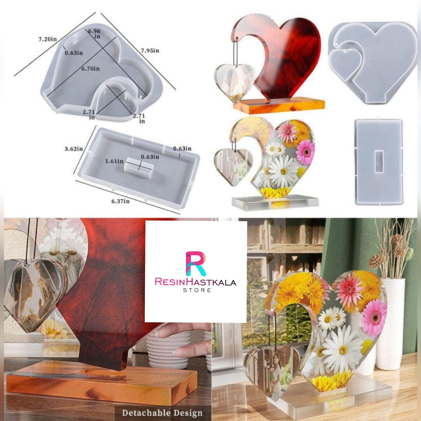 Hanging Heart Photo Frame With Stand Mould B