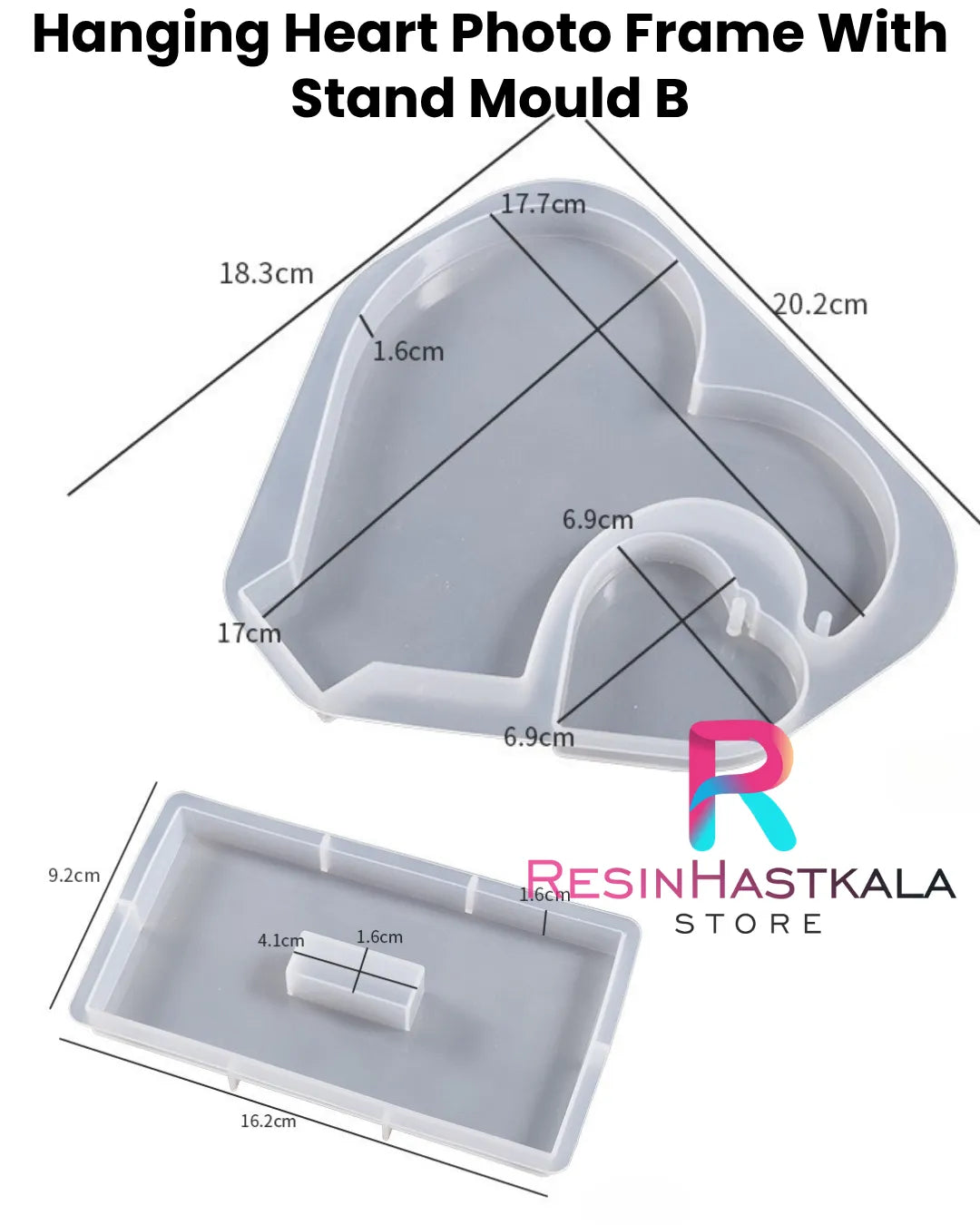Hanging Heart Photo Frame With Stand Mould B