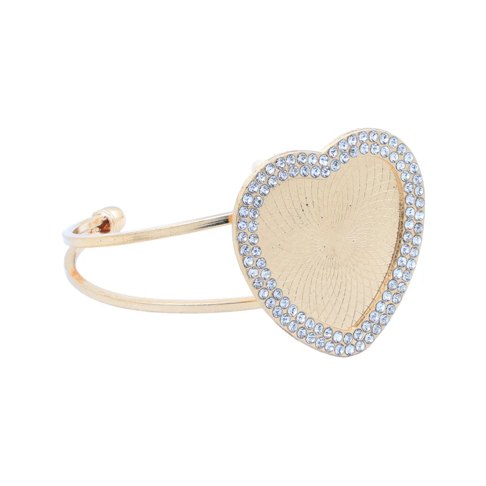 Heart Diamond Frame Bracelet Kada