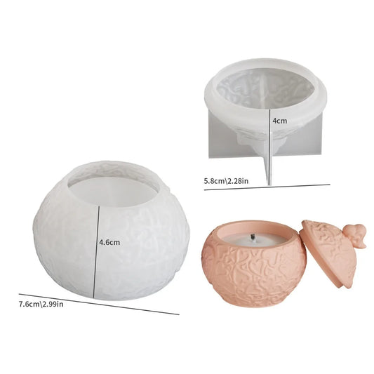 Heart Pattern Storage Box Mould Set for Resin & Jesmonite